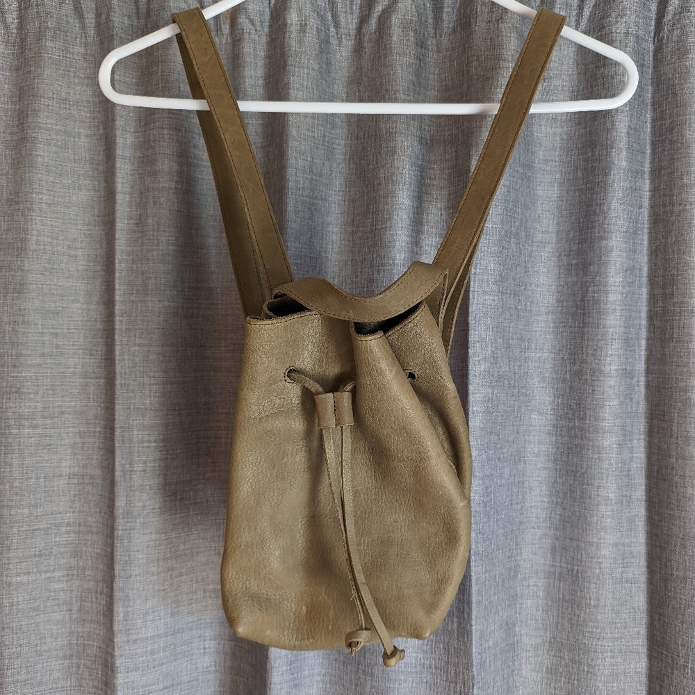 Madewell Green Leather Somerset Mini Backpack